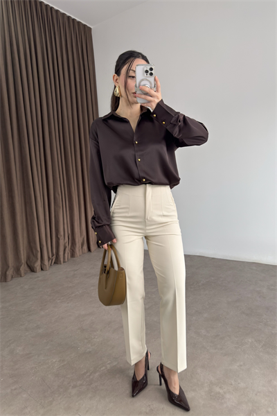 Premium Ekru Havuç Pantolon