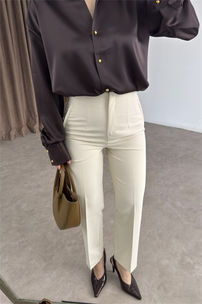 Premium Ekru Havuç Pantolon