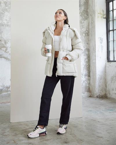 Premium Ekru Şişme Mont