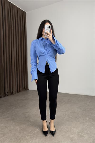 Premium Ekstra Toparlayıcı Kemerli Siyah Tayt Pantolon