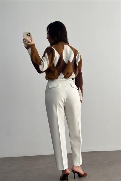 Premium Gold Düğme Detaylı Karamel Hırka