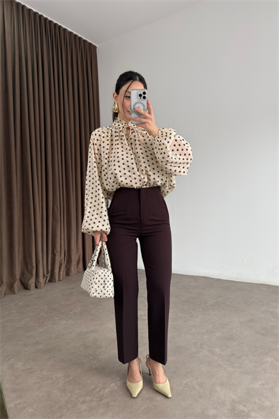 Premium Havuç Kesim Koyu Kahve Pantolon