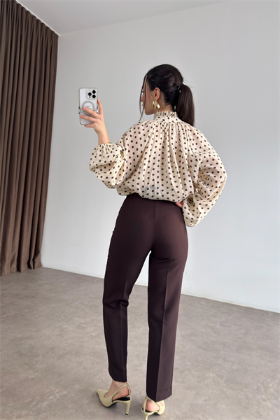 Premium Havuç Kesim Koyu Kahve Pantolon