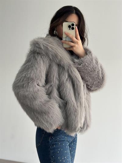 Premium İthal Kürk Buz Gri