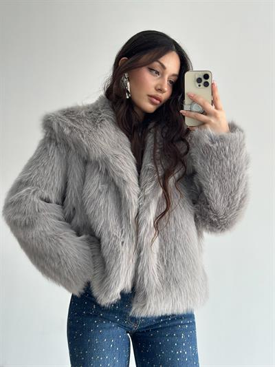 Premium İthal Kürk Buz Gri