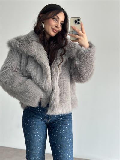 Premium İthal Kürk Buz Gri