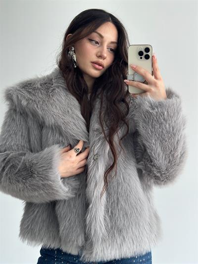 Premium İthal Kürk Buz Gri