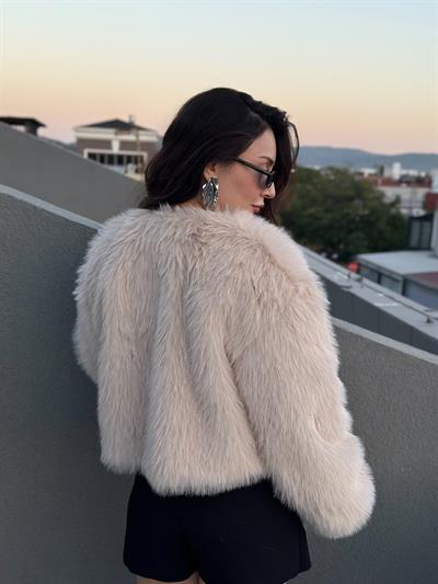 Premium İthal Yakasız Taş Kürk