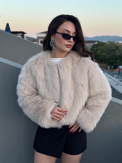 Premium İthal Yakasız Taş Kürk