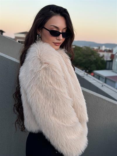 Premium İthal Yakasız Taş Kürk