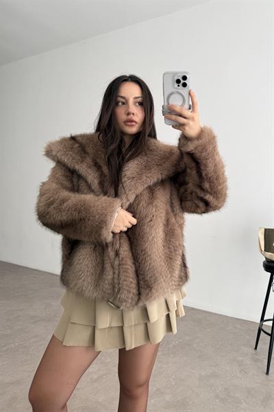 Premium Kalite Boz Kahve Gelincik Kürk