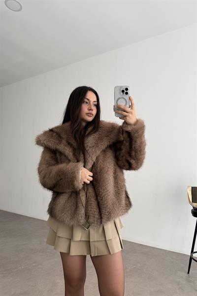 Premium Kalite Boz Kahve Gelincik Kürk