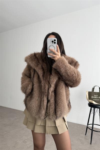 Premium Kalite Boz Kahve Gelincik Kürk