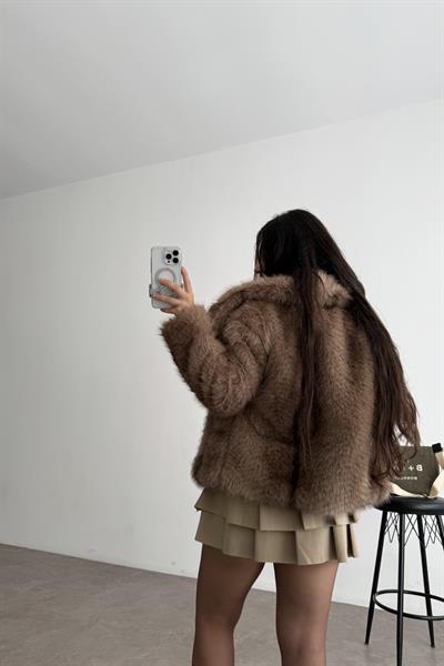 Premium Kalite Boz Kahve Gelincik Kürk