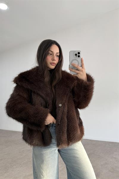 Premium Kalite Boz Kahve Grizzly Kürk