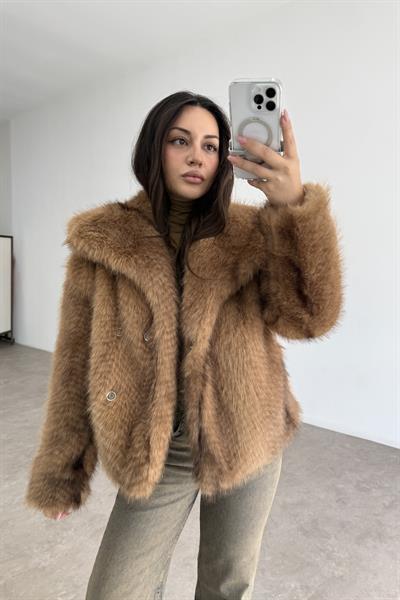 Premium Kalite Boz Kahve Vulpes Kürk