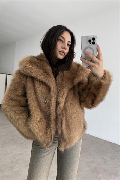 Premium Kalite Boz Kahve Vulpes Kürk