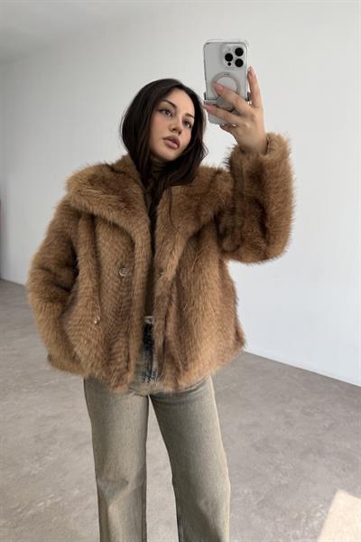 Premium Kalite Boz Kahve Vulpes Kürk