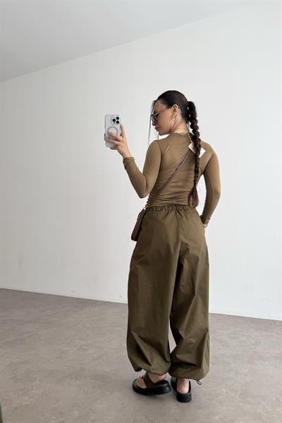 Premium Kalite Pamuk Haki Şalvar Pantolon