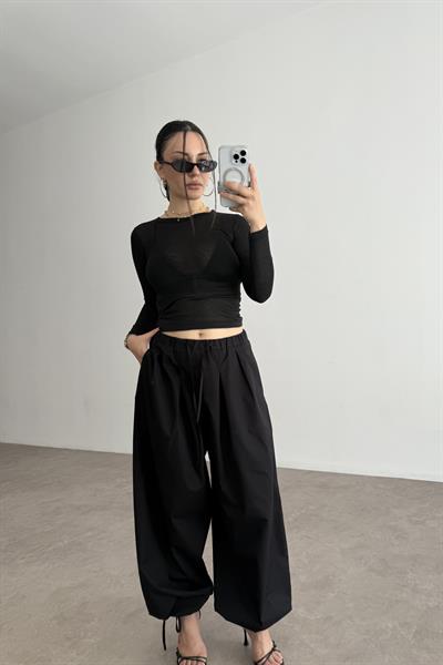 Premium Kalite Pamuk Siyah Şalvar Pantolon