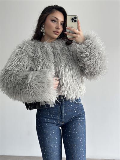 Premium Kalite Phoenix Kürk Buz Gri