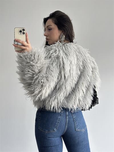 Premium Kalite Phoenix Kürk Buz Gri