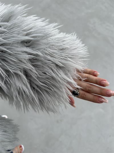 Premium Kalite Phoenix Kürk Buz Gri