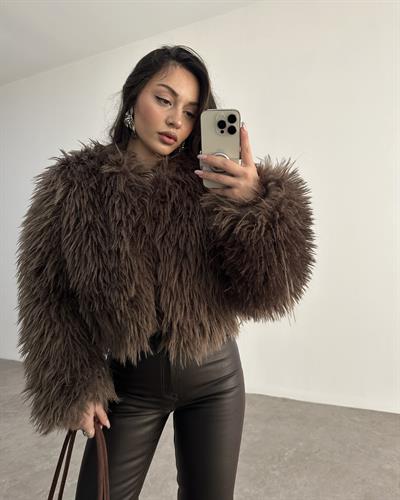 Premium Kalite Phoenix Kürk Kahve