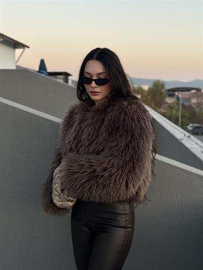 Premium Kalite Phoenix Kürk Kahve