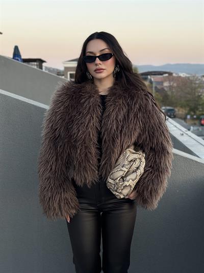 Premium Kalite Phoenix Kürk Kahve