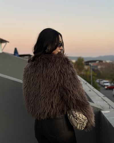 Premium Kalite Phoenix Kürk Kahve