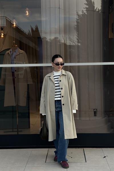 Premium Kanvas Açık Çağla Trenç