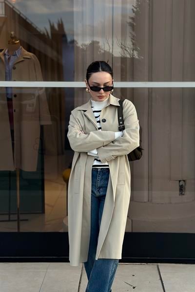 Premium Kanvas Açık Çağla Trenç