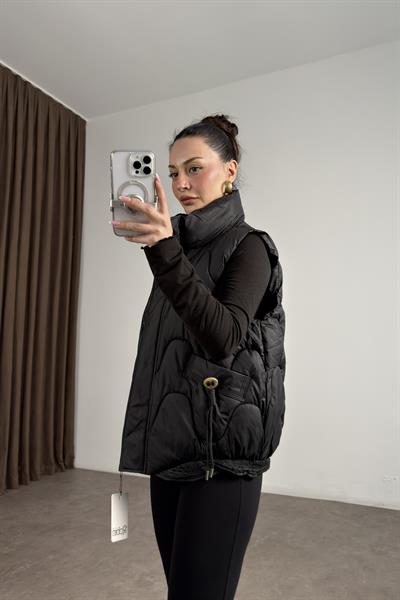 Premium Kapitone Şişme Siyah Yelek