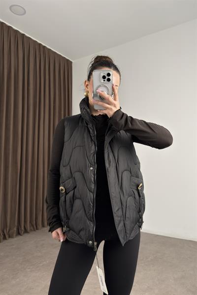 Premium Kapitone Şişme Siyah Yelek