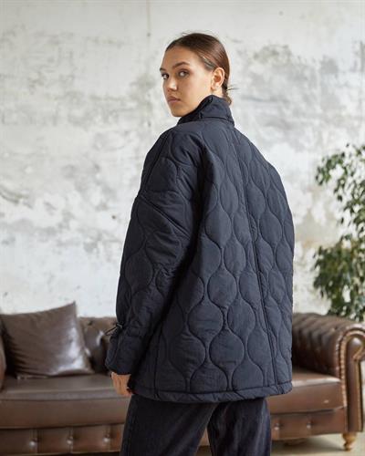 Premium Kapitone Siyah Mont