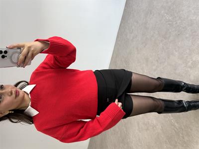 Zr Model Krep İçi Şortlu Yüksek Belli Siyah Etek