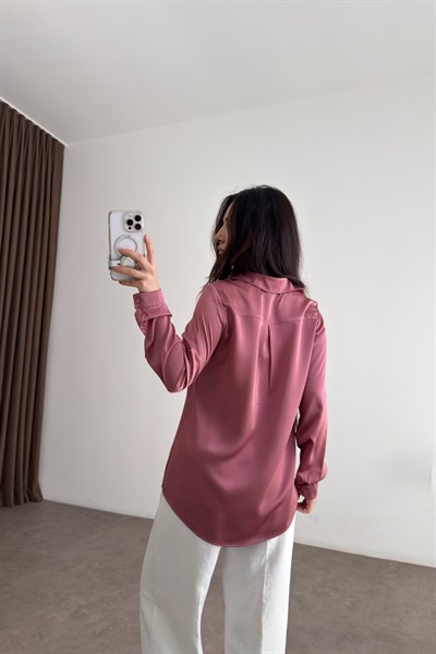 Premium Marsilya Gül Kurusu Saten Gömlek