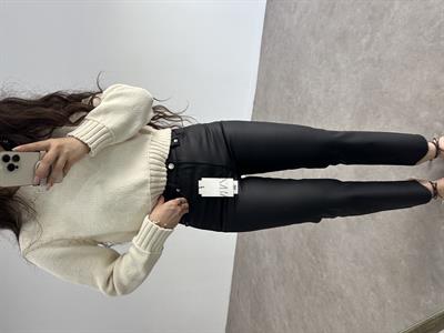 Premium Mumlu Boyfit Jean Siyah