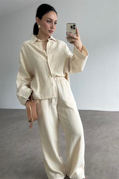 Premium Müslin Takım Ekru