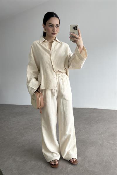 Premium Müslin Takım Ekru