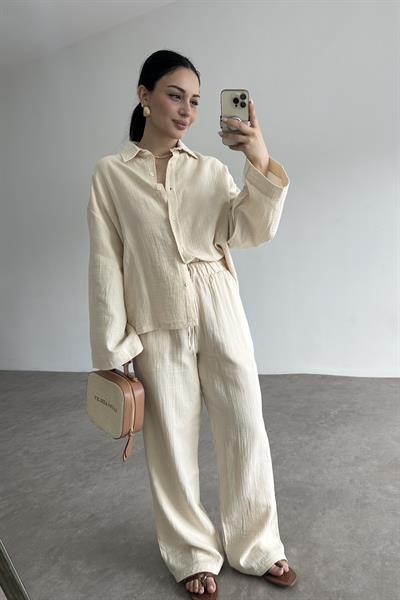 Premium Müslin Takım Ekru