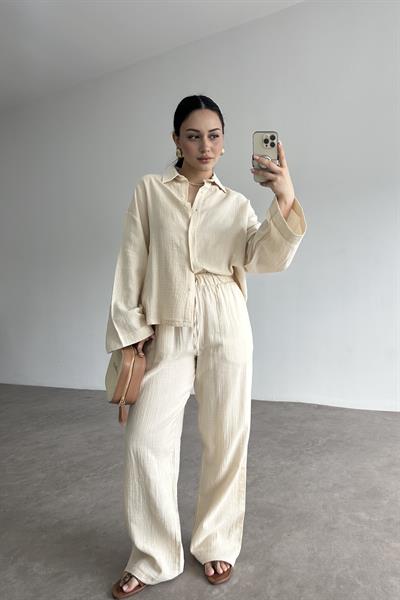 Premium Müslin Takım Ekru