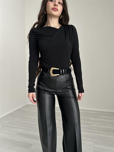 Premium Nervürlü Deri Pantolon