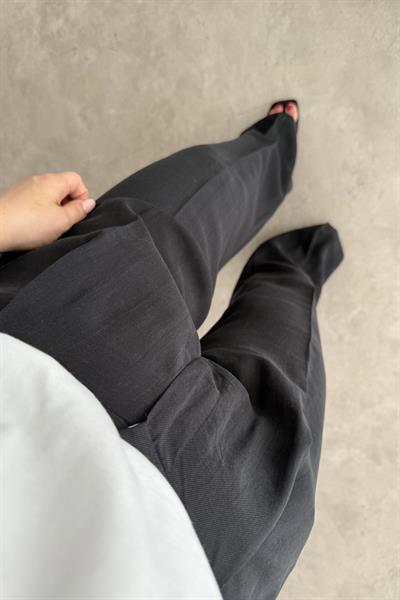 Premium Pamuk Tensel Palazzo Siyah Pantolon