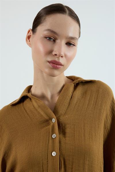 Premium Polo Yaka Pantolon Takım Hardal