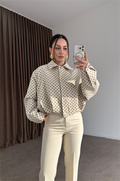 Premium Puantiyeli Bomber Ceket