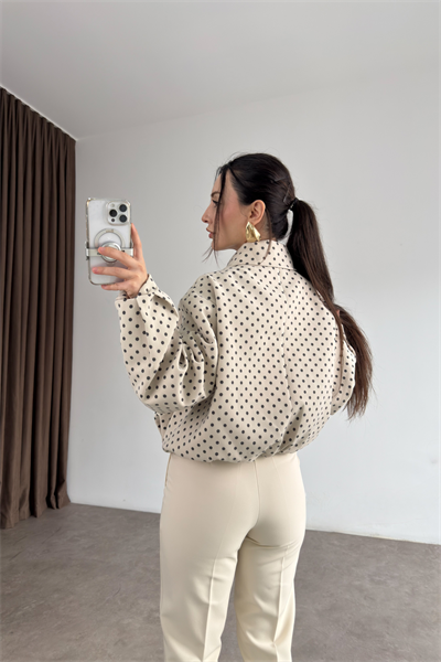 Premium Puantiyeli Bomber Ceket