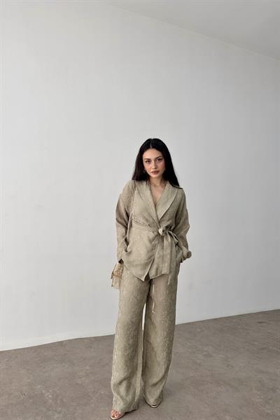 Premium Şal Yaka Kimono Takım Haki 