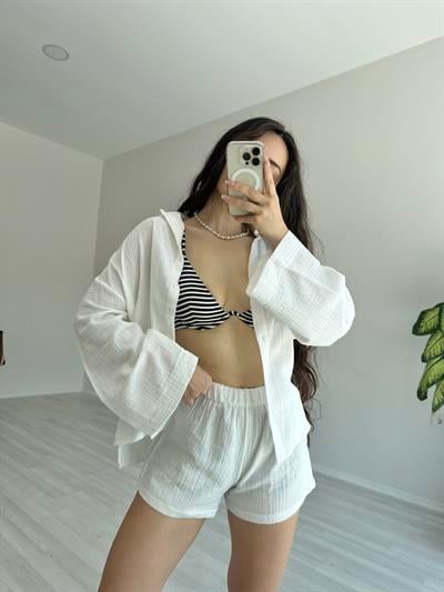 Premium Seri Beyaz Müslin Takım